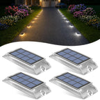 Lacasa Solar Deck Lights 4 Pack, 2 Color in 1 Driveway Lights Outdoor | Dusk to Dawn Driveway Solar Lights for Yard, Patio, Garden, Pathway, Walkway, Dock, Warm & Cool White