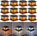 jofios flickering flame solar post cap lights outdoor, main product view