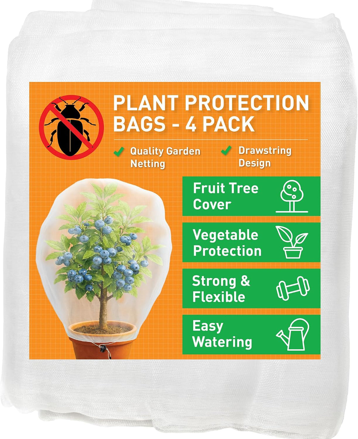 fruit tree protection bags 4x4.5 ft | pack shown in use