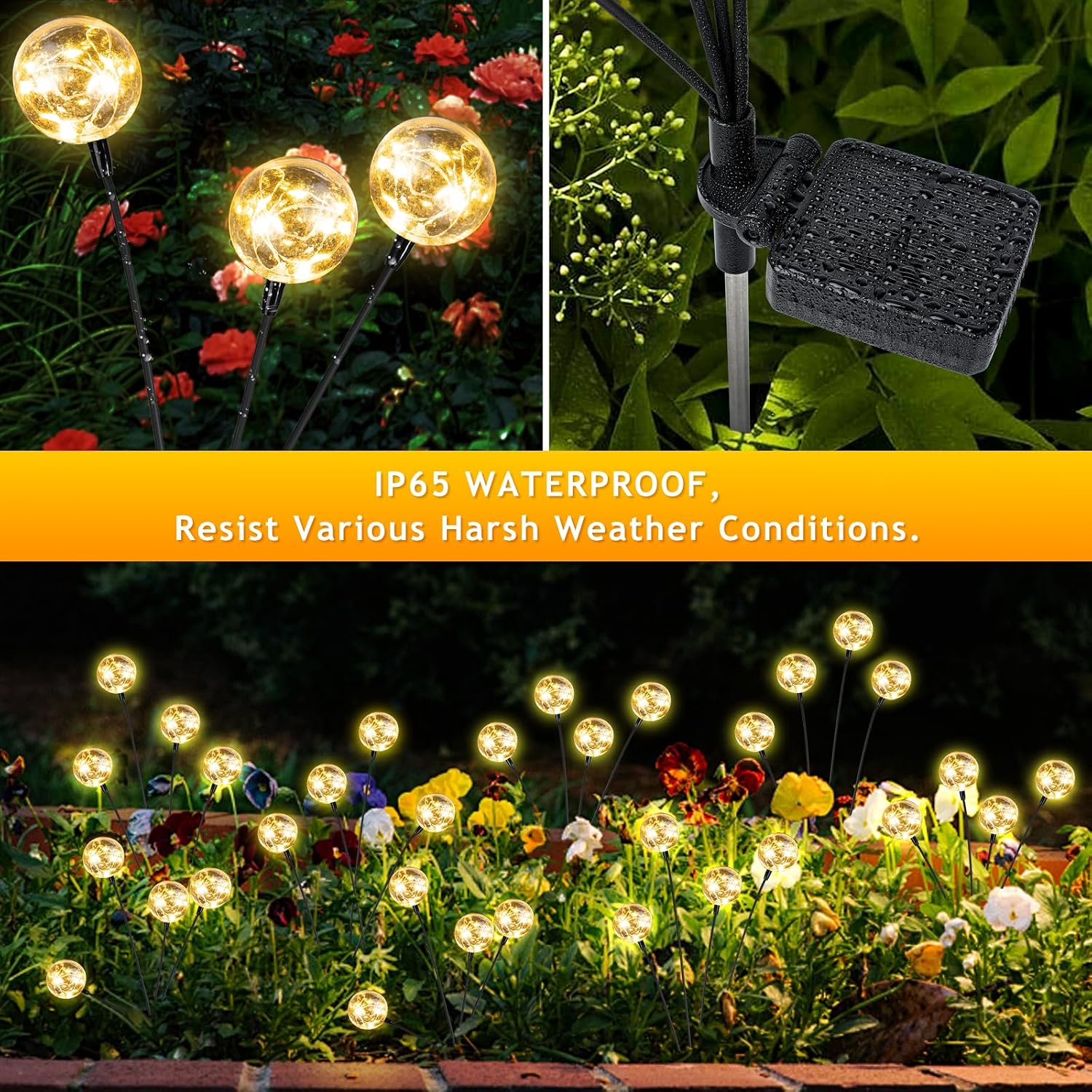 vignuto Solar Lights Outdoor Waterproof, 4 Packs, Solar Globe Lights, Garden Decor, Patio Decor, Unique Gifts for Women, Gifts for Grandma