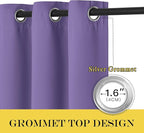 NICETOWN Blackout Curtains 84 Inch Length, Thermal Insulated Room Darkening Drapes Grommet Window Covering for Living Room Bedroom (W52 x L84 Inch, 1 Panel, Lilac Purple)