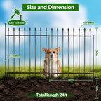 decorative metal garden fence，(10 panels+ 11 posts), total shown in use