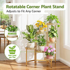 7 Tiered Metal Corner Plant Stand Indoor Outdoor, Tall Large Folding Rack with Rust Proof 10 Inch Wide Tray, Heavy Duty Flower Shelf for Multiple Plants for Patio - GoldWave