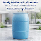 55-Gallon Water Storage Barrel, BPA Free, Emergency Water Supply - Eco Friendly - Made in USA (Blue)