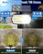Fabrito Large Solar Spot Lights Outdoor 6 Pack, 1000 Lumens High Brightness, IP65 Waterproof Solar Spotlight with 136 LEDs, Dusk to Dawn Solar Landscape Lights for Yard, Garden, Pathway, Plants(White)