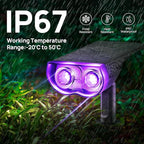 Consciot Solar Spot Lights Outdoor, Halloween Decorations 22 LEDs IP67 Waterproof Color Changing Solar Outdoor Lights, 8 Colors, 2-in-1 Adjustable Wall Lights for Garden Yard Pathway, 2 Pack(RGB)