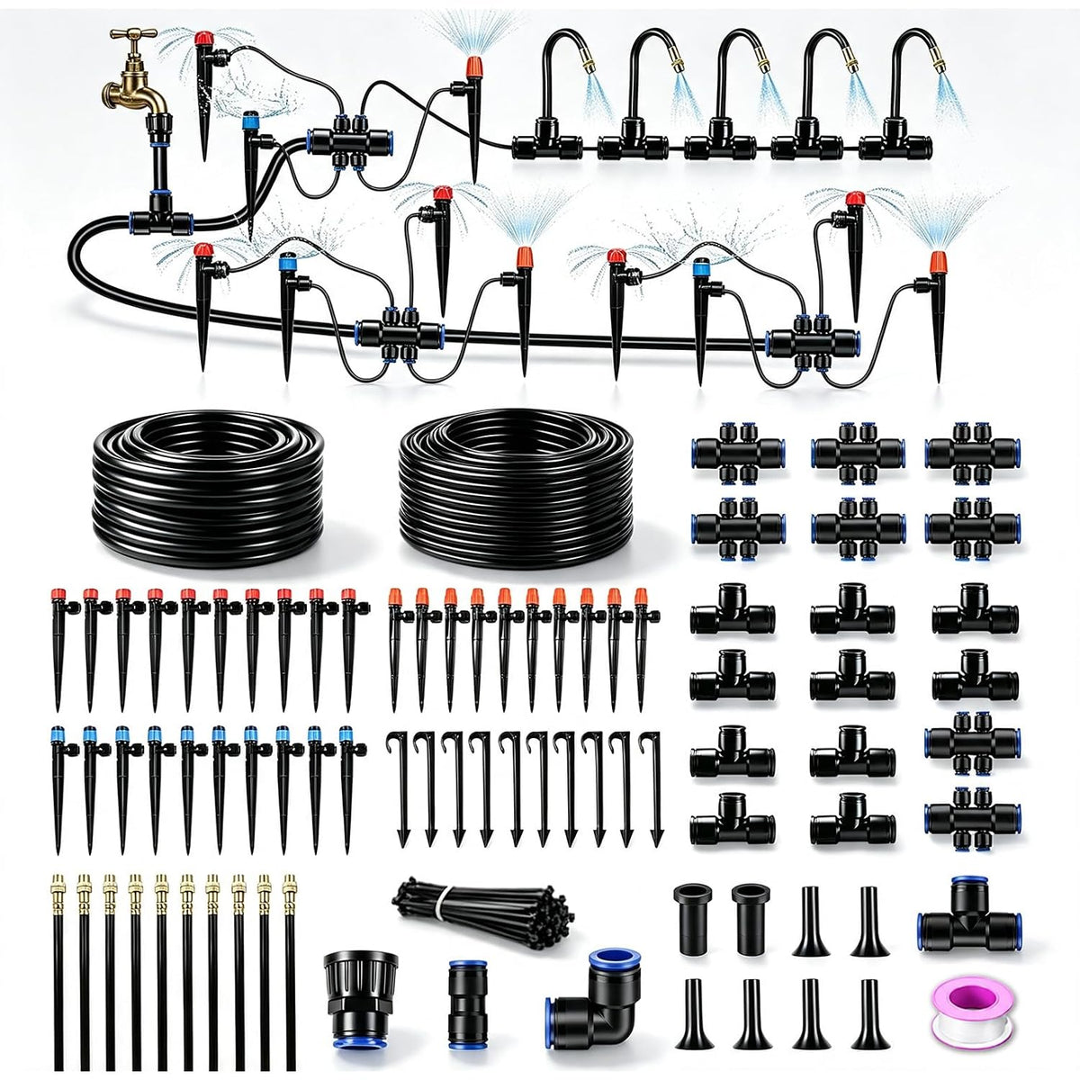 230ft drip irrigation system, garden watering kit with, main product view