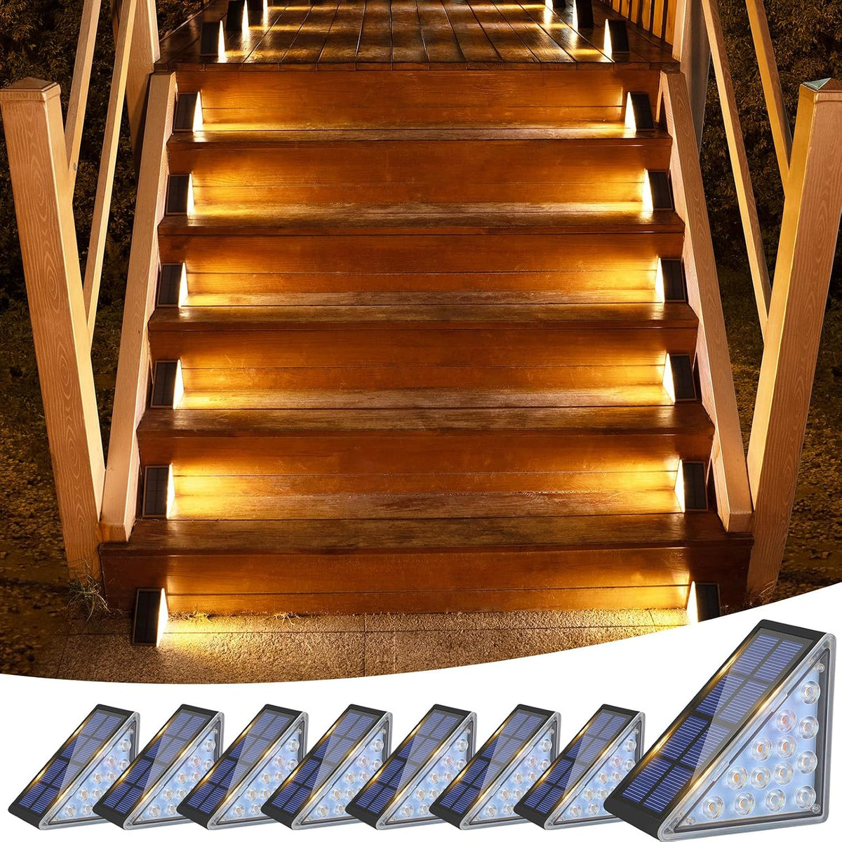volisun solar step lights for outside, solar stair, main product view