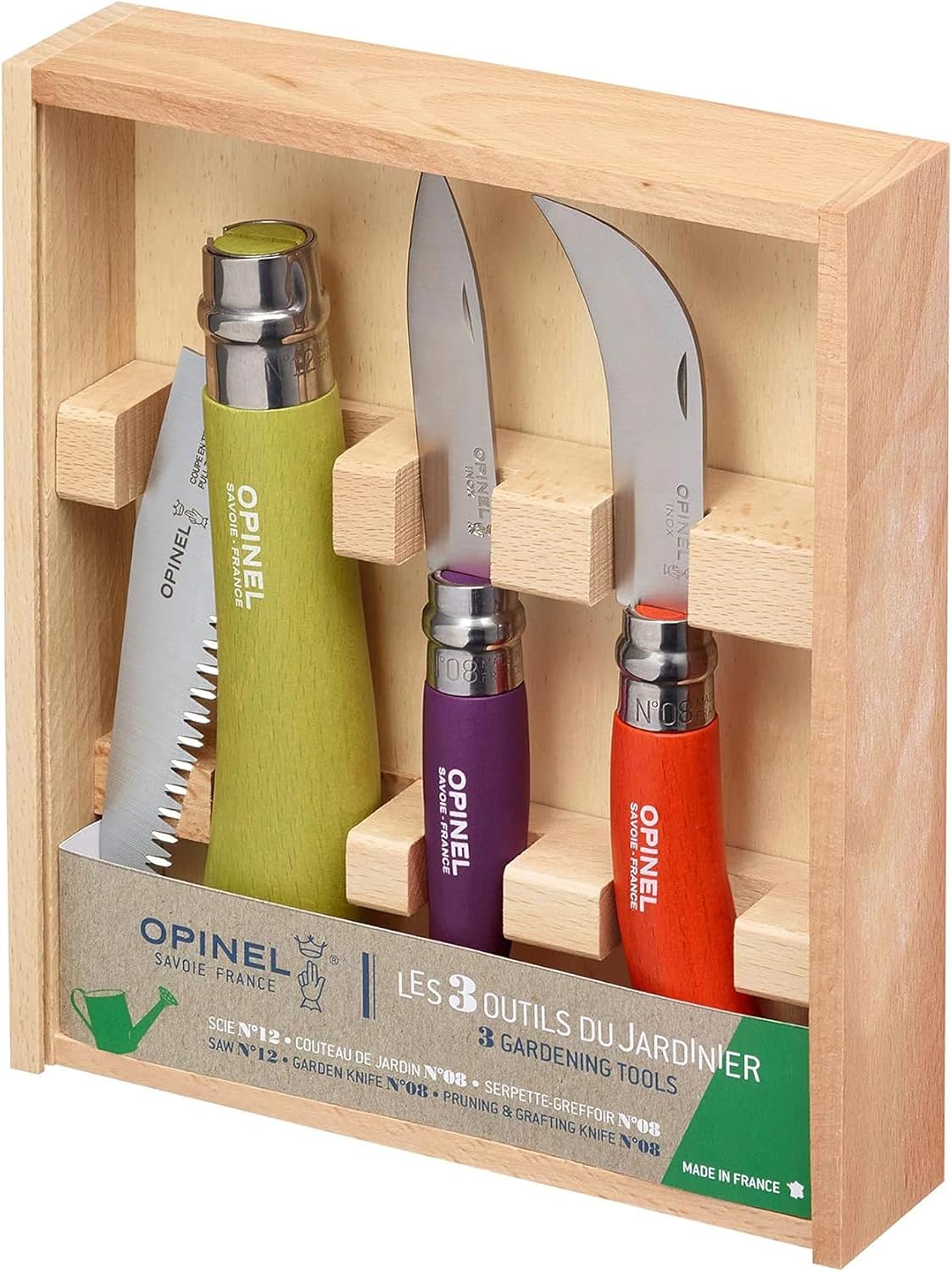 opinel garden 3 piece tool set, saw, pruner, main product view