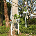 Disco Ball Planter, 8" Silver Disco Ball Planter, Disco Ball Plant Hanger with Hanging Rope, Hanging Chain, Hook, Circle and Extra Mirror Pieces