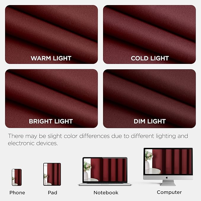 Joydeco Blackout Door Curtain for Doorway Privacy 78 Inches Long, Grommet Closet Curtain for Open Closet, Room Divider for Bedroom Living Room (Burgundy Red, 40Wx78L, 1 Panel)