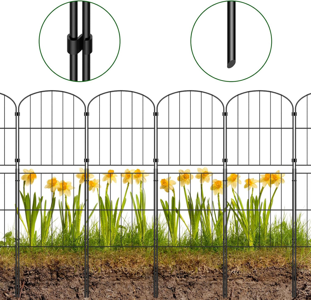 pinpon 10-panel arched garden fence 37.5inh x 10.4ftl, close-up detail