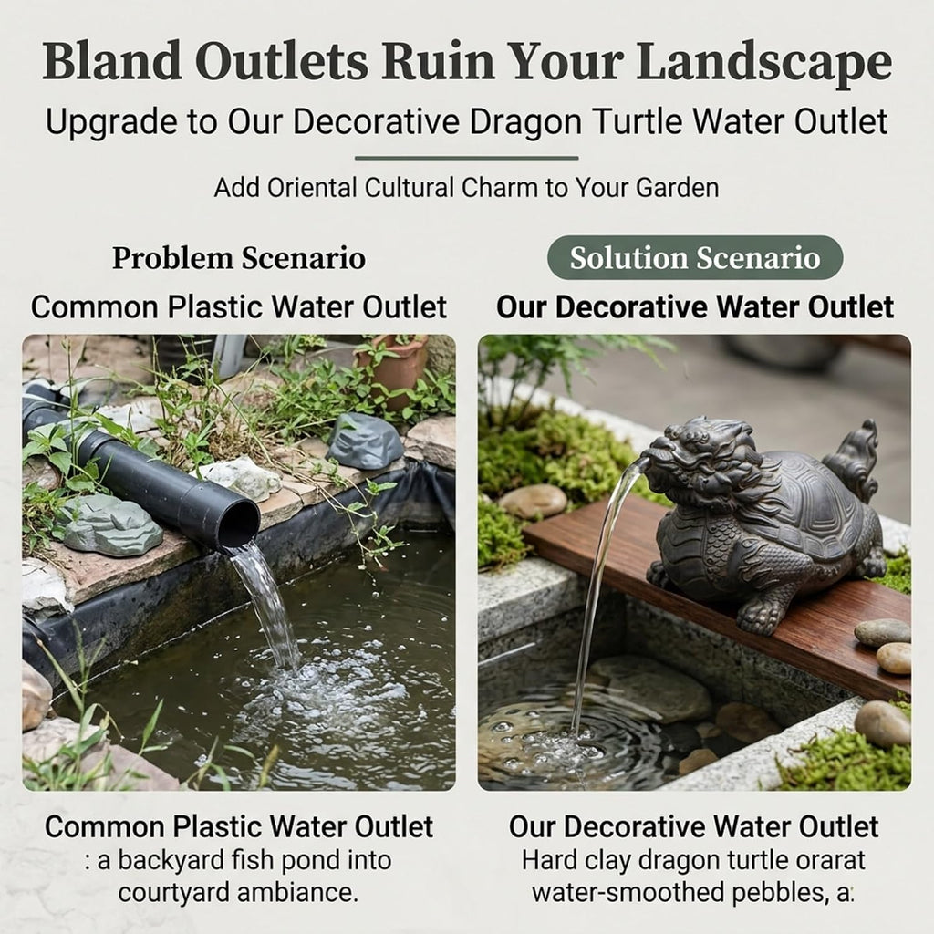 Pond spitters for Small Ponds Garden Decor for Koi Pond Decorative Stone-Effect Sculpture with Water Pump and Hose for Balcony,Courtyard Home Office