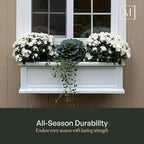 Mayne Cape Cod 4ft Window Box - Black - 48in L x 11in W x 10.8in H - Polyethylene - Built-in Water Reservoir (4841-B)