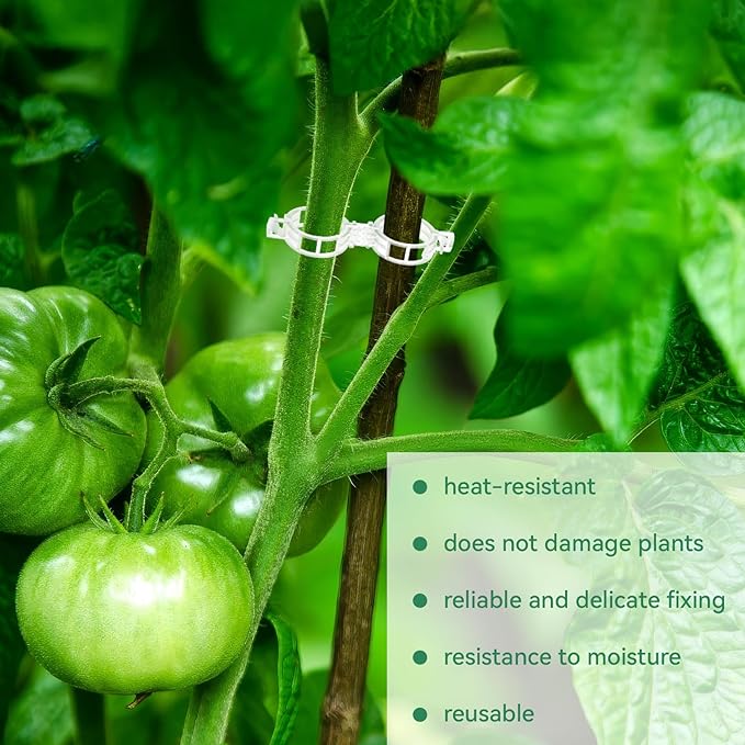 150 Pcs Plant Clips for Climbing Plants, Tomato Clips for Support, Plastic Garden Clips for Plants Grape Vine Vegetables Make Plant Grow Upright