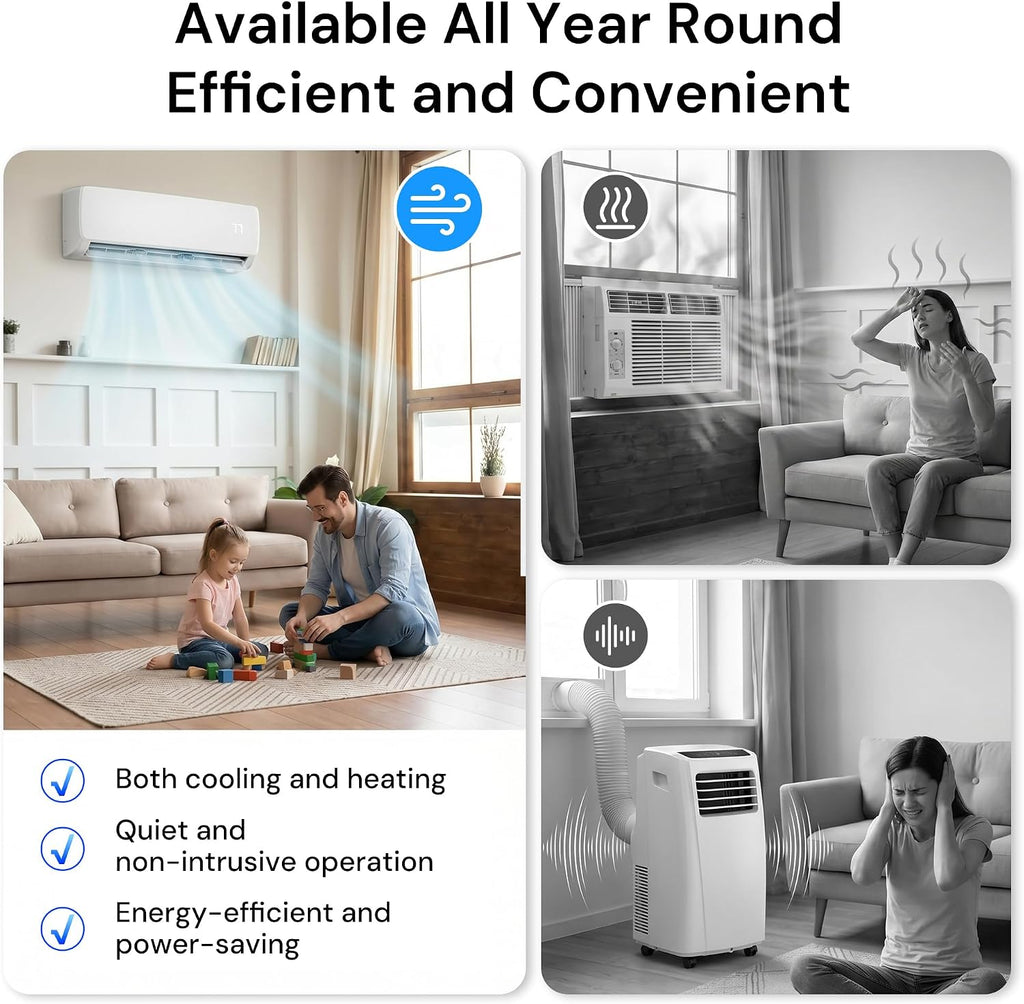 mepty 12000btu mini split ac/heating system, 19 seer2 on a desk or shelf