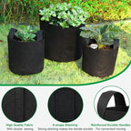 JERIA 12-Pack 25 Gallon Grow Bags, 300G Thickened Nonwoven Garden Pots,Heavy Duty Fabric Pots with Reinforced Handles