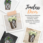 Autumn Alley Large Rustic Farmhouse Wall Planter Set of 2, Farmhouse Decor Wall Hangings for Hanging Planter Indoor, Galvanized Wall Planter, Corrugated Metal, Wooden, Brown - Flowers Not Included