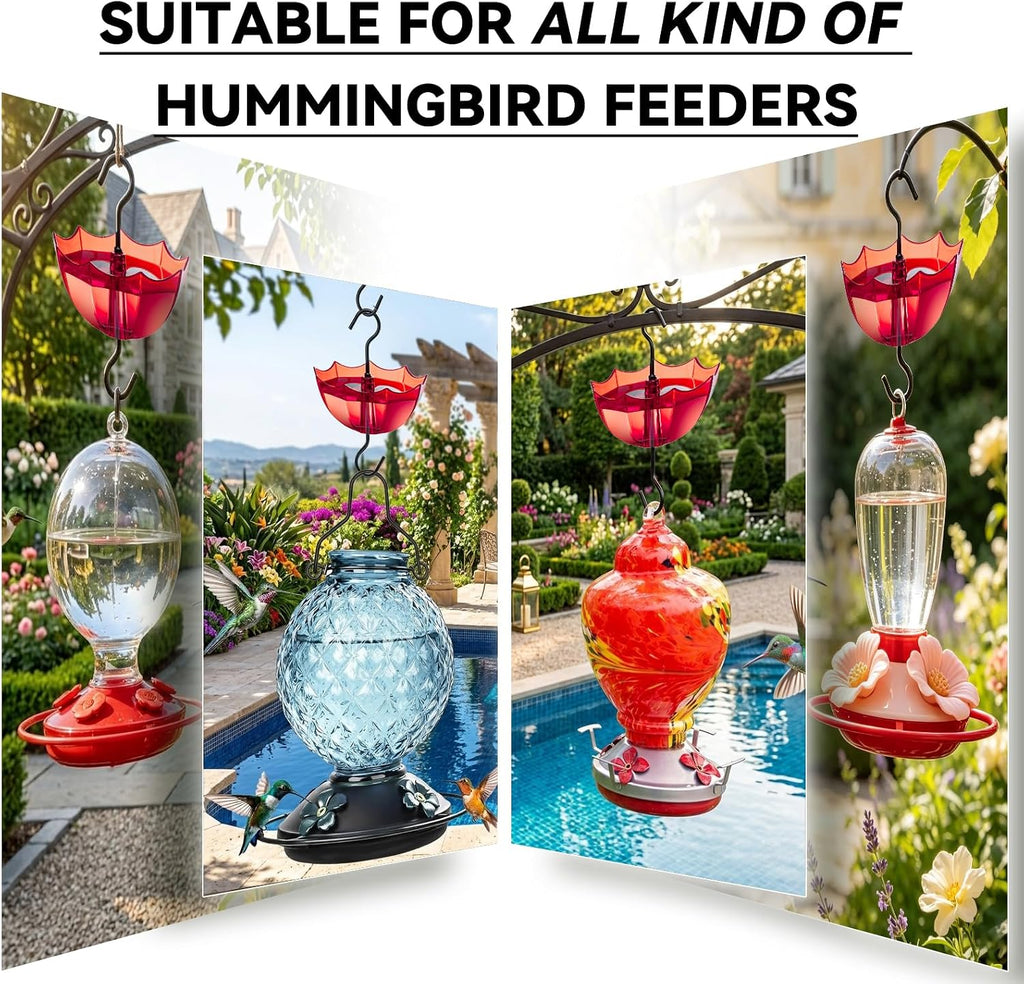 Ant Moat for Hummingbird and Oriole Feeder, (5 OZ, 4 Pack) | Large Capacity Umbrella Hummngbird Feeder Parts Hanging Ant Guard( 3.94 inch / 100 mm in diameter), Feeder Accessory Hooks