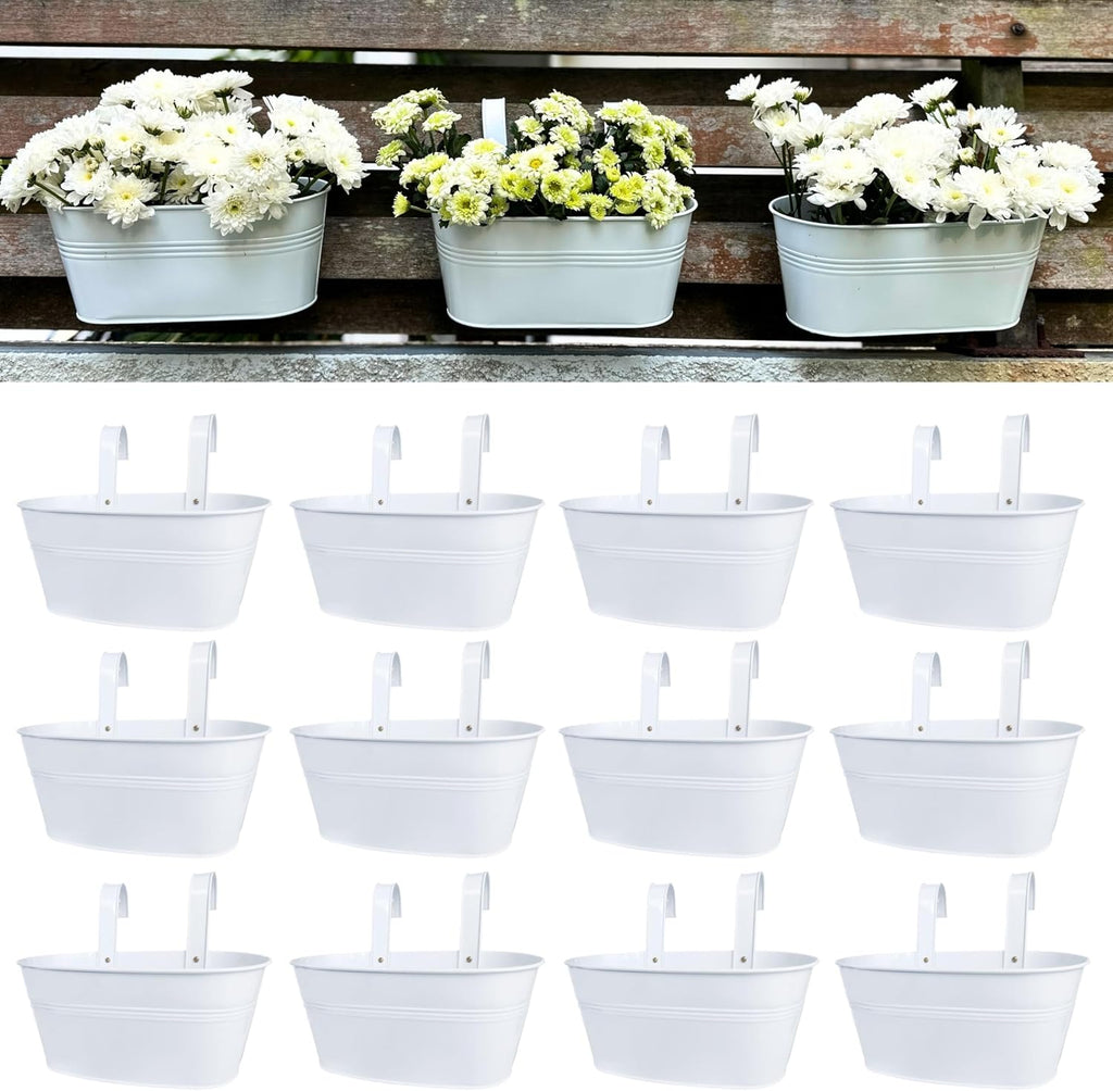 lalagreen outdoor rail planter (11.2 in, 12 pack), main product view
