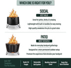 tiki patio 25-inch smokeless outdoor wood burning fire, view 11
