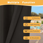 HolidayIdeas Outdoor Curtains for Patio Waterproof, 2 Panels - 54 x 95 Inch - Privacy Protection & Light Filtering Curtains Grommet Outside Curtains for Porch, Gazebo, Pergola, Backyard (Chocolate)