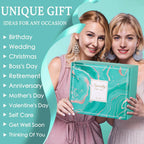 Birthday Gifts for Women, Self Care Get Well Soon Gift Baskets for Mom Her Sister Wife Girlfriend Ocean Relaxing Spa Care Package w/Blanket 40 OZ Tumbler Unique Thinking of You Inspirational Gift