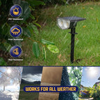 Kyosho Solar Spot Lights Outdoor, IP67 Waterproof 38 LED Solar Powered Landscape Spotlights for Yard, Garden, Driveway, Walkway, Auto On/Off, 3 Modes, 6 Pack