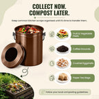 epica kitchen compost bin for kitchen countertops, 1.3 on a desk or shelf