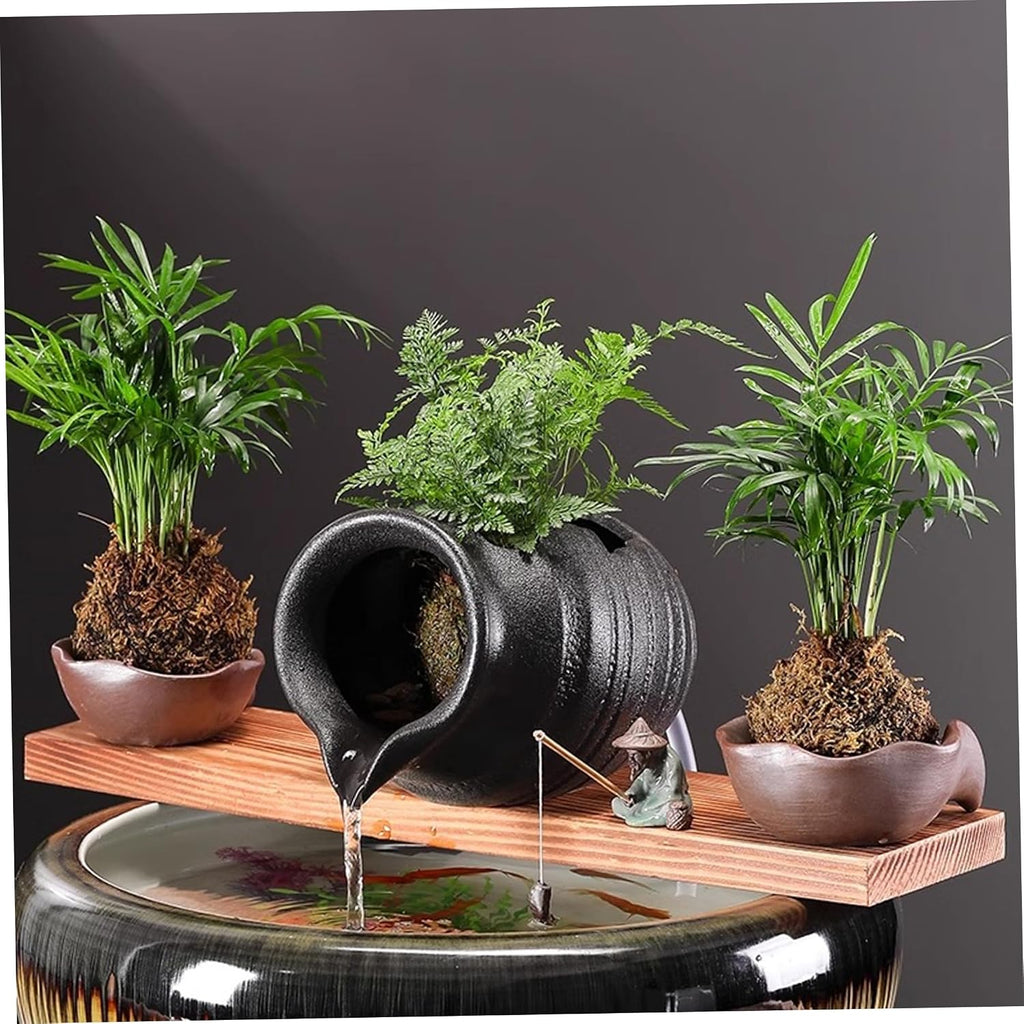 Ceramic Pond Spitter Matte – Handcrafted Fountain Spitter Indoor & Garden Water Feature(Matte Black, Small)
