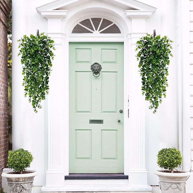 Waipfaru 8Pcs Fake Hanging Plants 2.7ft Fake Plants UV Resistant Fake Vines Artificial Decor for Indoor Outdoor Party Wall Porch Wedding Decoration