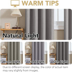H.VERSAILTEX Linen Curtains 100% Blackout Curtains for Bedroom 108 inch Long Full Light Blocking Nature Linen Blended Window Curtains for Living Room Nickel Grommet (2 Panels, Heathered Dove)