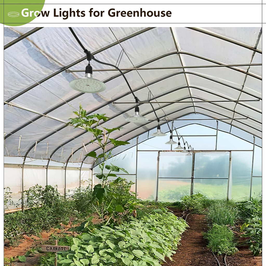 Outdoor LED Grow Light with Timer, 12-Light Full Spectrum Grow Light Strip, Waterproof Plant Lamps, UL Certified String Grow Lights for Greenhouse Garden, 41FT Light for Veg Seedling Flower