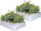 Galvanized Raised Garden Beds for Vegetables Large Metal Planter Box Steel Kit Flower Herb (6 x 3 x 1 ft * 2 Pack, Galvanized)