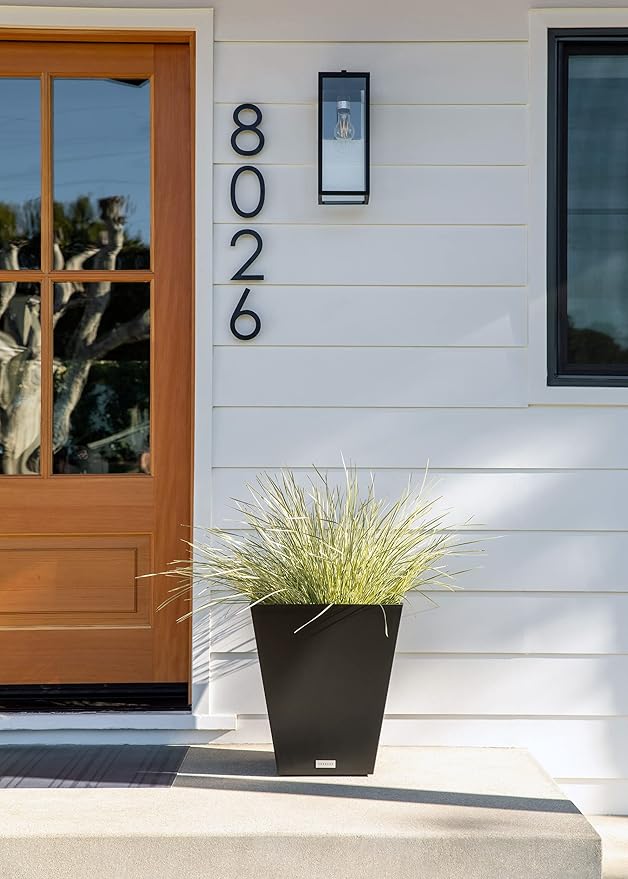 Veradek Pure Series Nobleton Plastic Planter - Large Pots for Indoor or Outdoor Porch/Patio | Durable All-Weather Use with Drainage Holes | Modern Planter Décor for Flowers, Shrubs, Trees