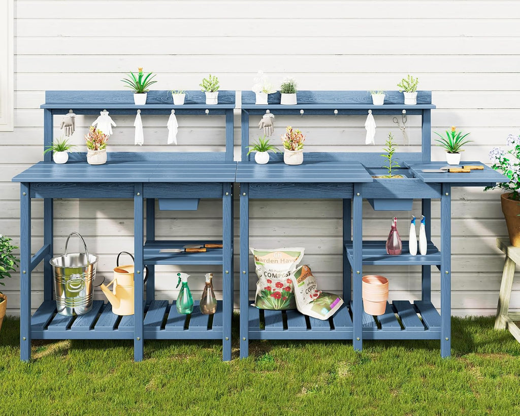 serwall outdoor potting bench set of 2 with, main product view