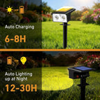 btfarm Solar Spot Lights Outdoor Waterproof, 12 Pack/3 Modes Motion Sensor Lights, Solar Powered Spotlights 2-in-1 Auto On/Off for Outside Pathway Yard Garden Landscape Lighting, Warm White