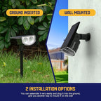 Kyosho Solar Spot Lights Outdoor, IP67 Waterproof Solar Lights for Yard, Garden and Walkways, 38 LEDs RGBW Multicolor Spotlight, 6 Pack