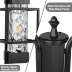 Modern Outdoor Lamp Post Light 2-Head, Hardwired Street Light Post for Outside Metal Pole Light Outdoor Lighting with Water Glass Shade for Garden Patio Backyard Walkway Driveway