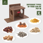 Kingsyard Squirrel Feeder Box for Outside, Recycled Plastic Squirrel Feeder Box with Corn Cob Holders, Easy to Refill & Clean, Weather-Proof (Brown) | Recycled Plastic, Corn Cob Holders, Extended Side Platform, Easy to Refill & Clean, Weatherproof Roof