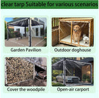 clear vinyl tarp 6x8ft 14mil heavy duty waterproof on a desk or shelf