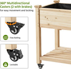 yaheetech raised garden bed with wheels 42x23x33in wooden, package contents