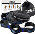 Foxelli XL Hammock Straps - Extra Long 20FT Heavy Duty No-Stretch Suspension System, 40+2 Loops, 2000 LBS Capacity, for Indoor/Outdoor Use – Set of 2 Straps & Carry Bag