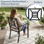 Patio Dining Chairs Set of 4, Stackable Outdoor Metal Chairs