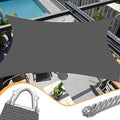 Upgraded with High-Strength Steel Cable Edges 20' x 26' Sun Shade Sail Dark Grey Rectangle, Heavy Duty UV Blockage Outdoor Cover with Steel Wire Edges for Patio Garden