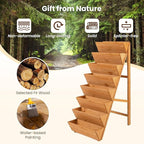 Giantex 8-Tier Wooden Vertical Raised Garden Bed, Freestanding Plant Stand with Legs for Herbs Vegetables Fruits, Indoor Outdoor Tiered Wood Planter Box Flower Rack for Patio, Balcony & Yard