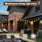 AILBTON 8 Pack 10Ft String Light Poles,Light Poles for Outside String Lights,Outdoor Light Poles with Fork,Metal Pole Stand for Patio,Backyard,Deck