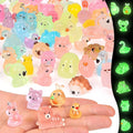 CCINEE 100pcs Luminous Mini Resin Animals, Tiny Glow in The Dark Figures to Hide Miniature Unicorns Ducks Figurines Fairy Garden, Micro Landscape, Aquarium, Party Favors & Craft Decor