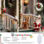 Jnaurb Christmas Candy Cane Lights, 66ft 480 LED Connectable White & Red & Blue Candy Cane Rope Lights for Outside, 8 Modes Waterproof LED Christmas Light for Garden Patio Tree Holiday Party Decor