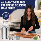 Deli Meat Press Stainless Steel, Lunch Meat Maker with Thermometer, Silicone Mittens and 5 Cooking Bags, Ham Press Mold for Making Homemade Healthy Deli Poultry Patty, Funny Kitchen Gift
